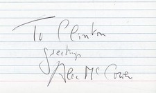 Alec McCowan- Signed Index Card picture
