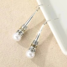 BRIGHTON BEACH Filigree Elegant Ethnic Style Draped Pendant Earrings picture