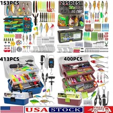 413-153PCS Fishing Lures Accessories Kit with Tackle Box Complete Fish Tools Set picture