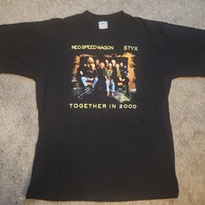 Vintige Single Stitch REO Speedwagon & Styx - “Together in 2000” - Black Shirt. picture