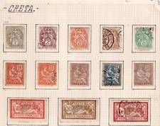 FRANCE CRETE LOT, 13 DIFFERENT STAMPS, MH - USED picture