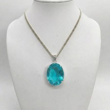 51 Ct+ Natural Elegant Blue Topaz Pendant -Sterling Sliver Jewelry With Chain picture