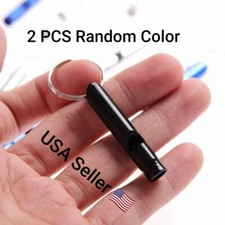 2PC Mixed Colorful Aluminum Survival Metal Whistle Self Defense Keychain Outdoor picture