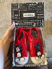 Mini Melissa Mickey Mouse Disney Red Lace-Up Low Top Sneakers Kids US 10 picture