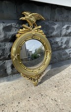 Vintage Federal Style Convex mirror  Eagle Gold Finish Plastic Frame Americana picture