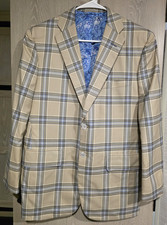 OXXFORD CLOTHES Made USA Blazer Men's 40S Multicolor Plaid Wool Surgeon's Cuffs picture