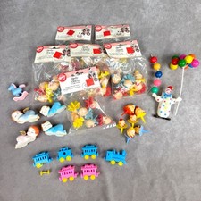 Vintage 1991 Wilton Cake Picks Topper Derby Clowns Train Circus Birthday 40+ Pcs picture