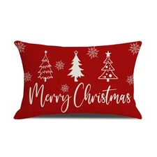 wyooxoo Christmas Pillow Covers 12x20 Merry Christmas Decorations Red Lumbar Pil picture