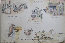An Excellent Scrap / Sketch Book Dated 1918 Edinburgh WWI Cario, etc picture