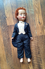 Antique Madam Alexander Doll Red Curly Hair Blue Eyes Tuxedo Outfit picture