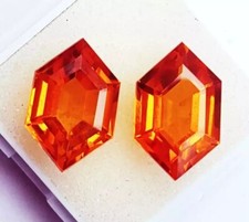 Natural Pair Fancy Orange Sapphire 20 Ct Extremely Rare Loose Certified Gemstone picture