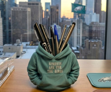 SUNDAYS are for THE BIRDS Philadelphia Football Pencil Desk Organizer Pen Cup picture