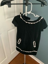 BabyGap Dress Toddler 4 Years Black Scalloped Trim picture