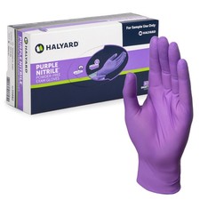 Nitrile Gloves Powder Free Disposable Medical Exam 9.5 In Medium 55082 HALYARD picture
