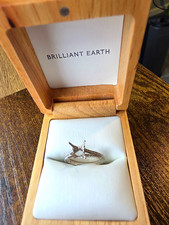 Brilliant Earth 18K White Gold Prong Ring Setting Mounting Size 6 Sizable picture