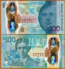 Bank of Scotland, 100 pounds 2021 (2022) P-135 POLYMER FM UNC Commemorative picture