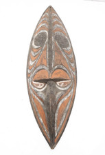 Vintage Papua New Guinea Sepik River Wood Mask Shield Hand Carved Art 17