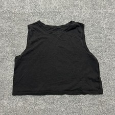 Lululemon Tank Top Womens Small Black Cropped Crew Neck Athletic Yoga Workout picture