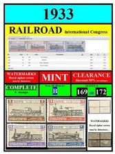 EGYPT STAMPS-1933-B-MINT-WATERMARKS-RAILROAD-complete-scott # 169-172 picture