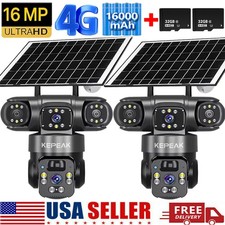 2PCS 16MP HD 4G SIM Solar Battery Powered Outdoor Pan/Tilt Home Security Camera picture