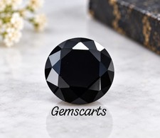 2CT Natural Black Diamond Round Cut 7x7x4 mm Loose Gemstone for Engagement Ring picture
