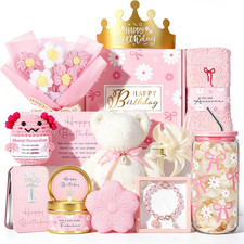 Birthday Gifts Basket Ideas For Women Pink Self Care Relaxing Gift Set picture