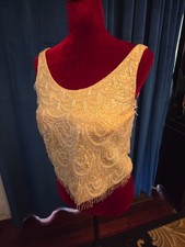 Elizabeth Montgomery 70's Ivory beaded evening top from Sydney Guilaroff picture