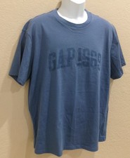 NWOT Gap 1969 Logo Men's LARGE Blue T-Shirt 100% Cotton short sleeve Midweight picture