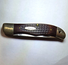 Vintage Case XX Folding Hunter Knife Jigged Brown Handle Missing Blade picture