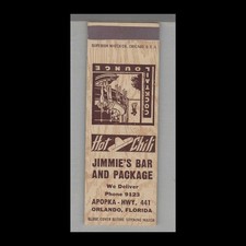 Matchbook Cover Jimmie's Bar & Package Store Orlando, FL picture