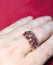 Gorgeous 10 K Solid Yellow Gold Pink Tourmaline Statement Ring 3.95g Size 9.75 picture