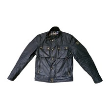 Belstaff Racemaster Men's Waxed Cotton Jacket Sz S Black Lined Corduroy Collar picture