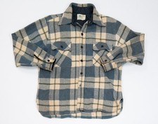 True VTG Workwear 70s Kmart Wool Flannel Shacket M Mackinaw Plaid Heritage Farm picture