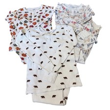 Gymboree Kids Size 8 Organic Cotton Thermal Pajamas Set of 3 Fall Winter Prints picture
