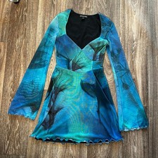 Prettylittlething Women's multi blue dress y2k picture