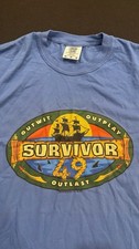 Vtg Survivor 49 Comfort Colors Ring Spun Logo Reality TV Show T-Shirt Men’s Med picture