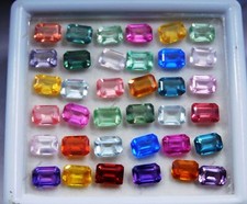 14 Pcs Emerald Cut 7x5 mm Natural Mix Color Sapphire CERTIFIED Gemstone Lot picture
