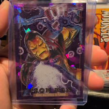 SkyBox 2024 Marvel Masterpieces '92 Platinum Iron Man #38 Purple Crystals picture