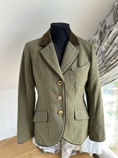 JOULES PARADE BLAZER JACKET  WOOL  UK14 MR TOAD GREEN TWEED  HACKING VGC picture
