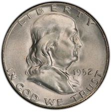 1952-S 50c Franklin Half Dollar Brilliant Uncirculated San Francisco Mint Coin picture