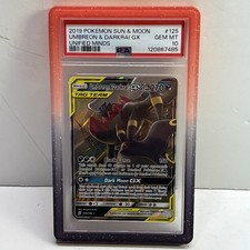 2019 POKEMON SUN & MOON UNIFIED MINDS #125 UMBREON & DARKRAI GX PSA 10 picture