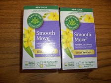 2 Boxes Smooth Move Senna Caps Traditional Medicinals 50 Caps each Exp 10/23/28 picture