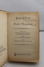 Vintage Roget's Pocket Thesaurus, C. O. Sylvester Mawson Paperback English 1964 picture