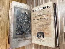 1812 - 1814 HOLY BIBLE latin vulgate HAYDOCK FOLIO leather MASSIVE antique OLD picture