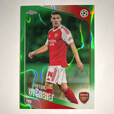 Viktor Gyokeres 2025-26 Topps Chrome UCC Green Lava Refractor Base /99 #42 picture