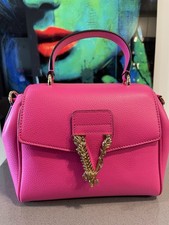Versace Top Handle Bag  Virtus Grainy Calf  Small Pink   1015556 IT NWT $2100 picture