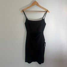 Lulus Black Cutout Mini Dress Size M NWT Spaghetti Strap Bodycon picture