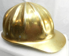 Vintage Fibre Metal Super Lite Gold Aluminium Hard Hat w/Liner  (U76H) picture
