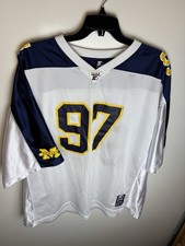 Vintage Team Starter University Of Michigan Wolverines Jersey Mens 3XL White #97 picture