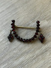 Antique Vintage Red Bohemian Victorian Era Brooch Pin picture